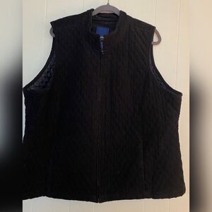 Basic Editions Vest Women’s 2X Black Quilted Cotton Gorpcore